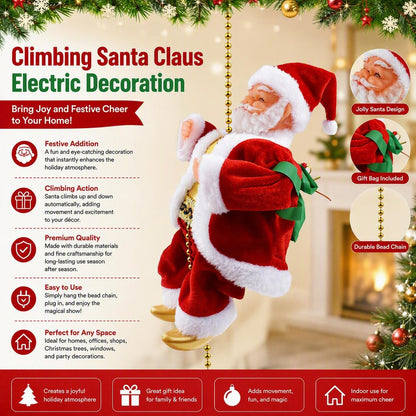 Christmas Gift Climbing Bead Electric Decoration Santa Claus Toy