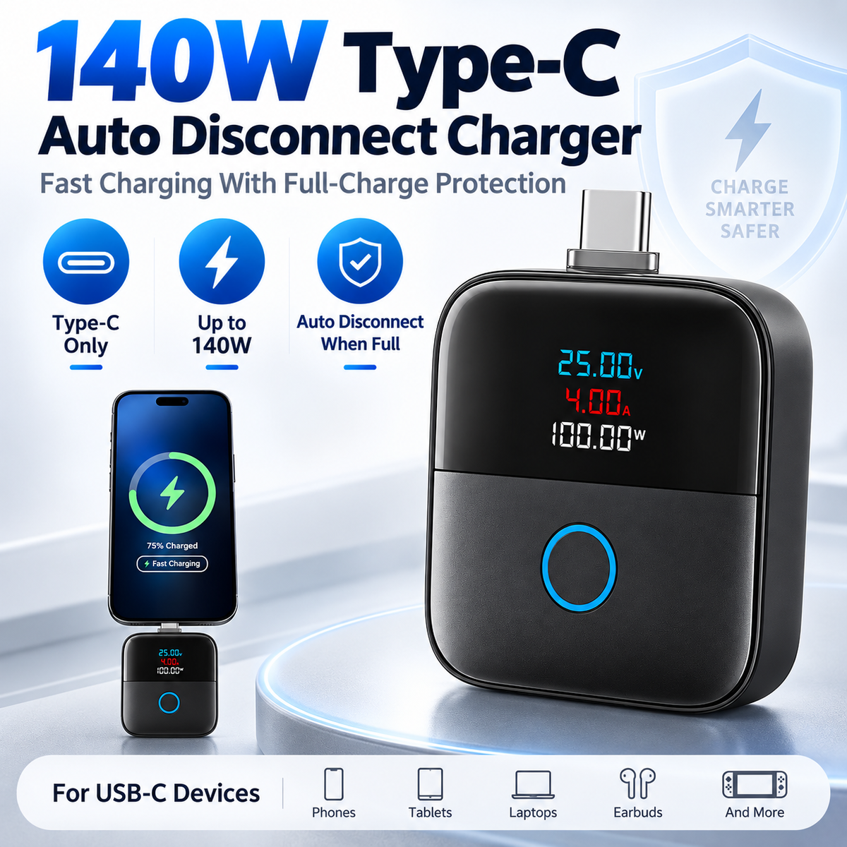 140W Type-C Physical-Disconnect Battery Guard Power Bank