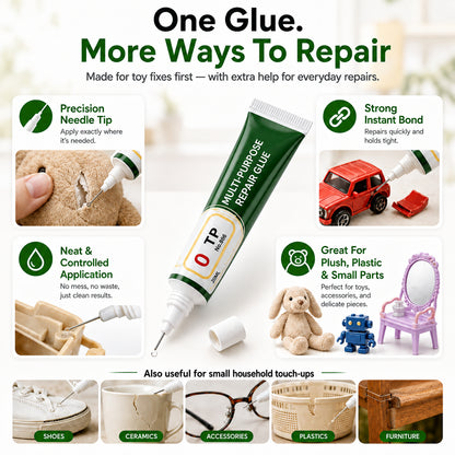 💪 Multi-Purpose Strong Repair Glue – Precision Waterproof Adhesive for Shoes, Toys & Crafts 🛠️