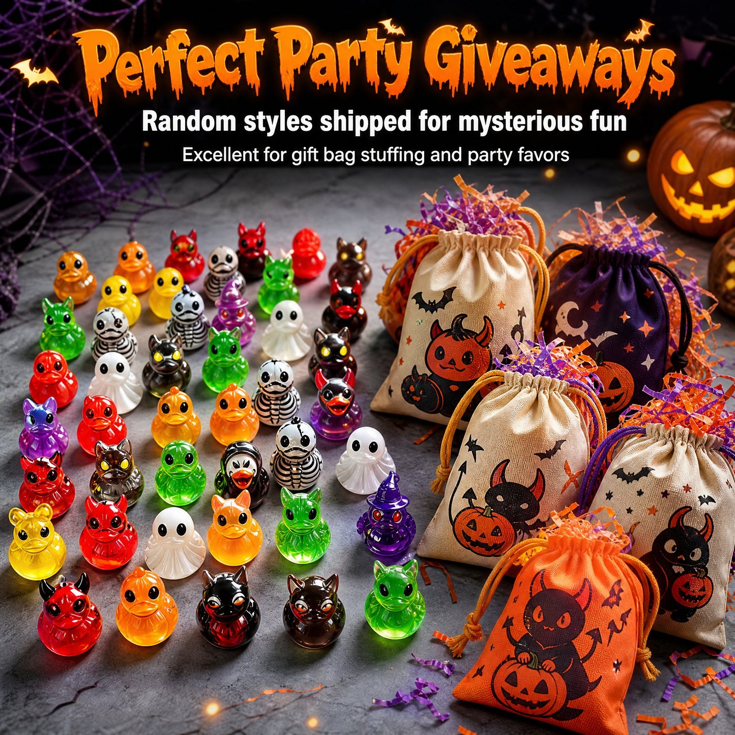 👻🎃Glow-In-The-Dark Mini Halloween Duck Set - Luminous Resin Figurines & Spooky Statues for Desk & Micro-Landscapes