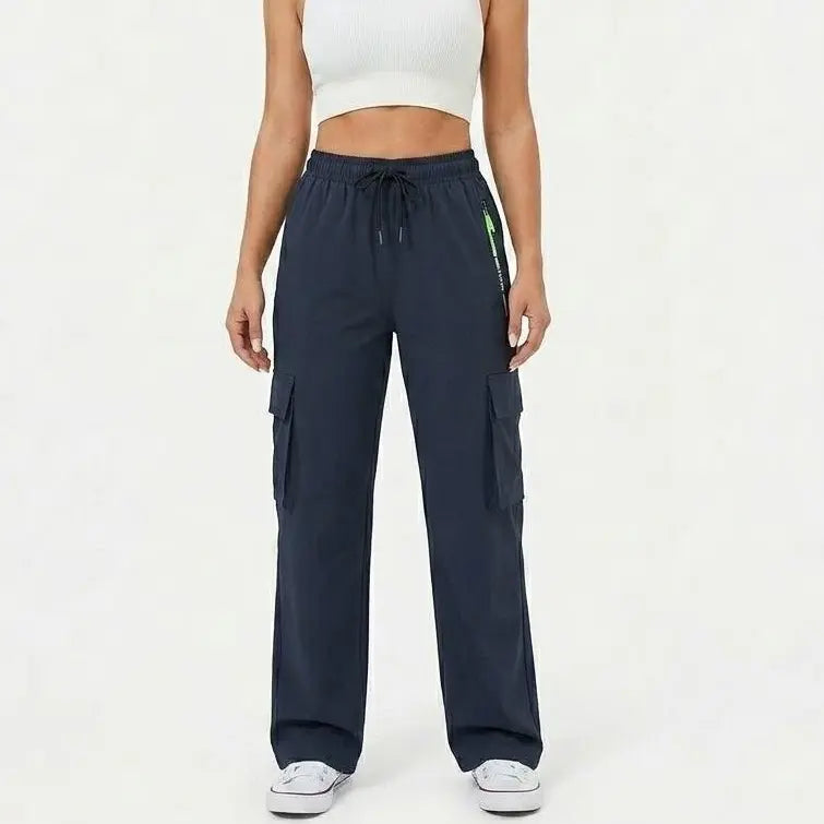 Multi-Pocket Design Slim Straight Leg Casual Trousers