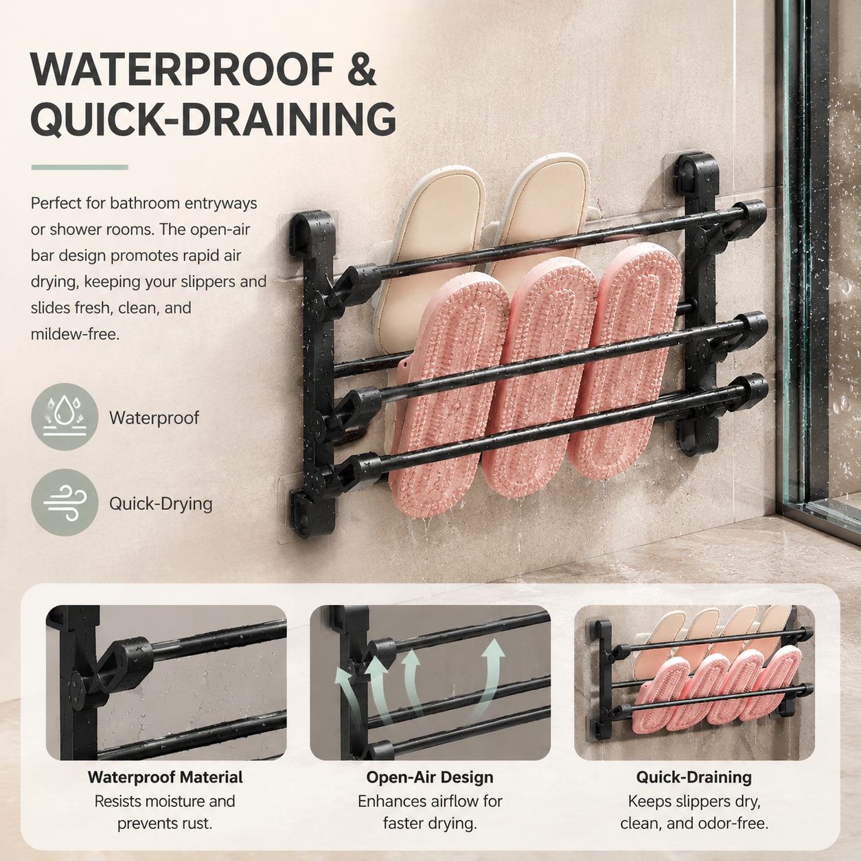 ✨Wall-mounted folding shoe rack