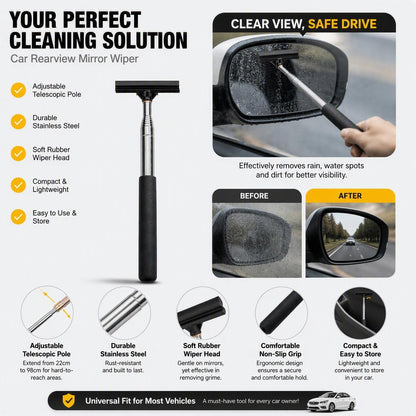 Retractable Car Rearview Mirror Wiper
