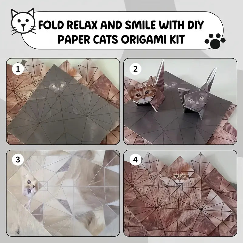 🐱✂️New DIY Paper Cat Origami Animal Set (50 Pcs)