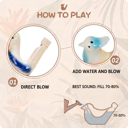 🐦 Ceramic Water Bird Whistles, Colorful Porcelain Toys