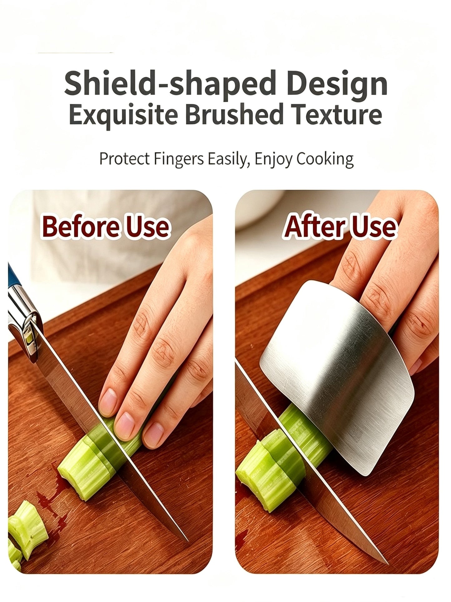 Safe‑Cut Stainless‑Steel Finger Guard, Avoid Cutting Fingers When Cooking