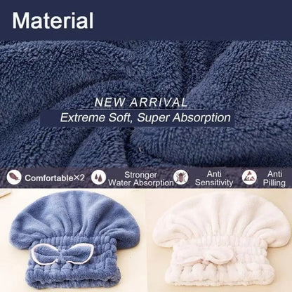 🔥Hot Sale 49% off🌟💆‍♀️ Shiny Light Microfiber Super Absorbent Hair Towel Cap