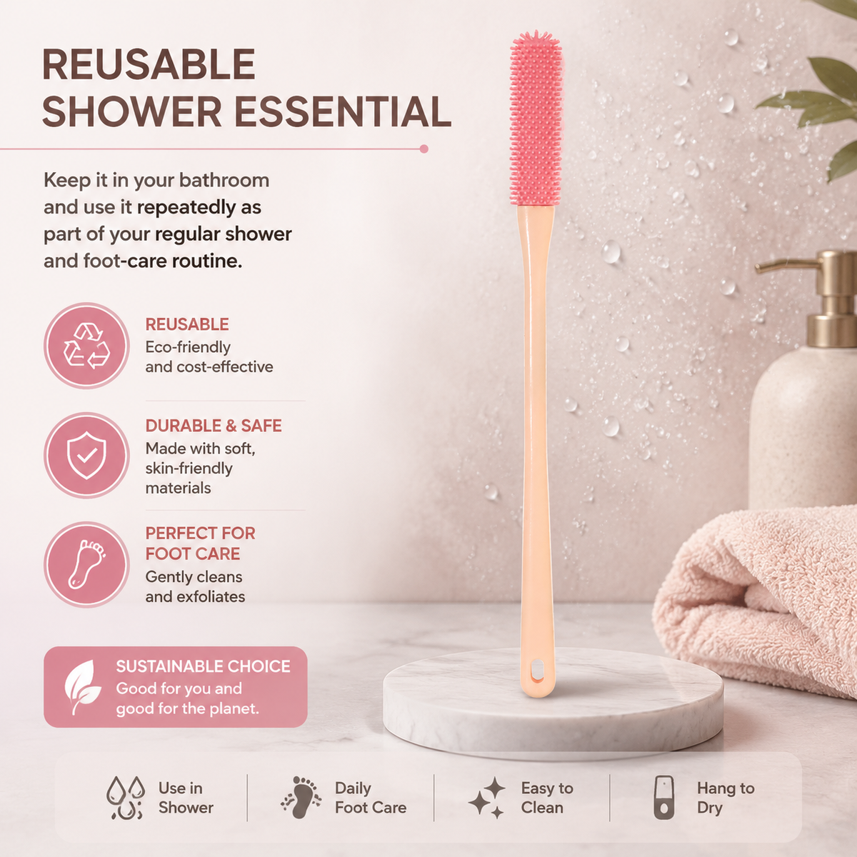 Soft Rubber Foot Brush