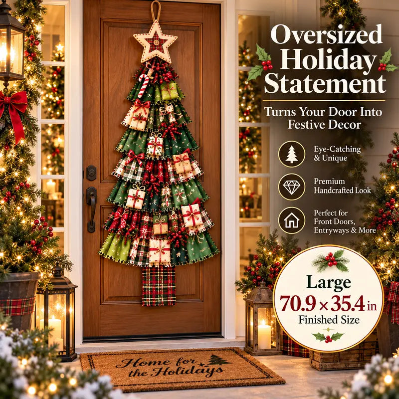 🧶🎄DIY Christmas Tree Door Hanging Set - Suitable for front doors, walls, porches, and home Christmas decorations