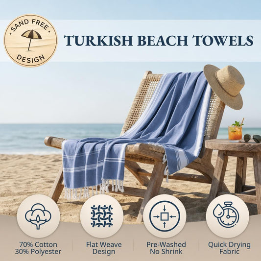 🏖️Lightweight and soft modern plain weave oversized beach towel