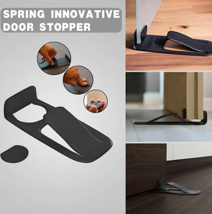 🦶Spring-loaded innovative doorstop - securely holds open door wedges in place