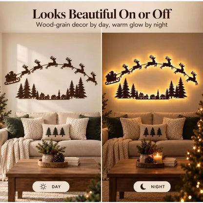 🎄 Lighted Christmas Wall Decor – Cordless Peel-and-Stick Holiday Display