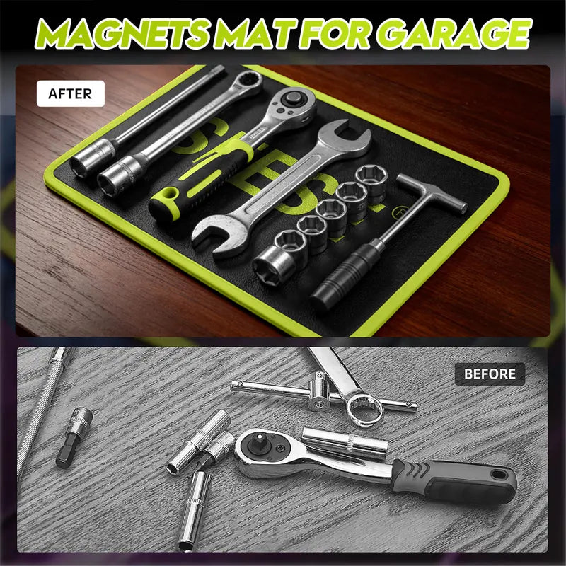 🧲🛠️ Flexible Magnetic Tool Mat & Tray Holder