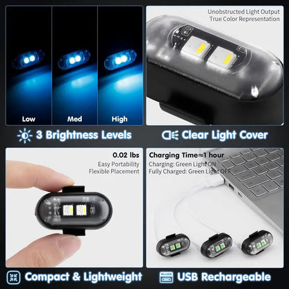 Multifunctional RGB LED Wireless Remote-Controlled Flashing Warning Light