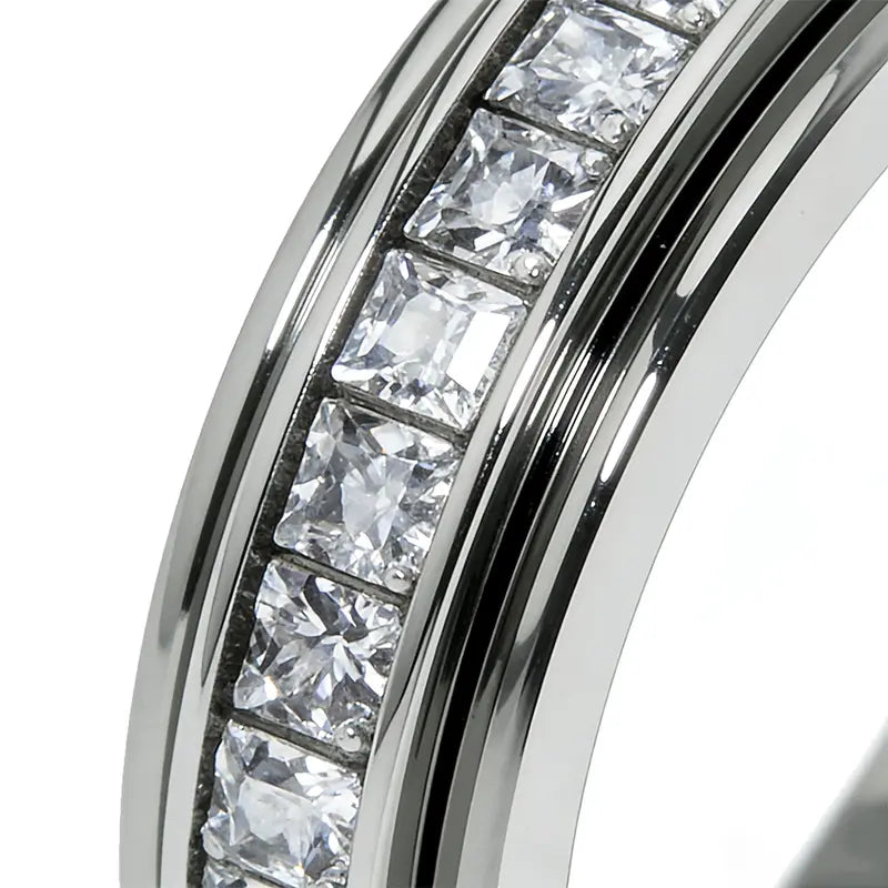 ✨Simple single-row diamond rotating ring