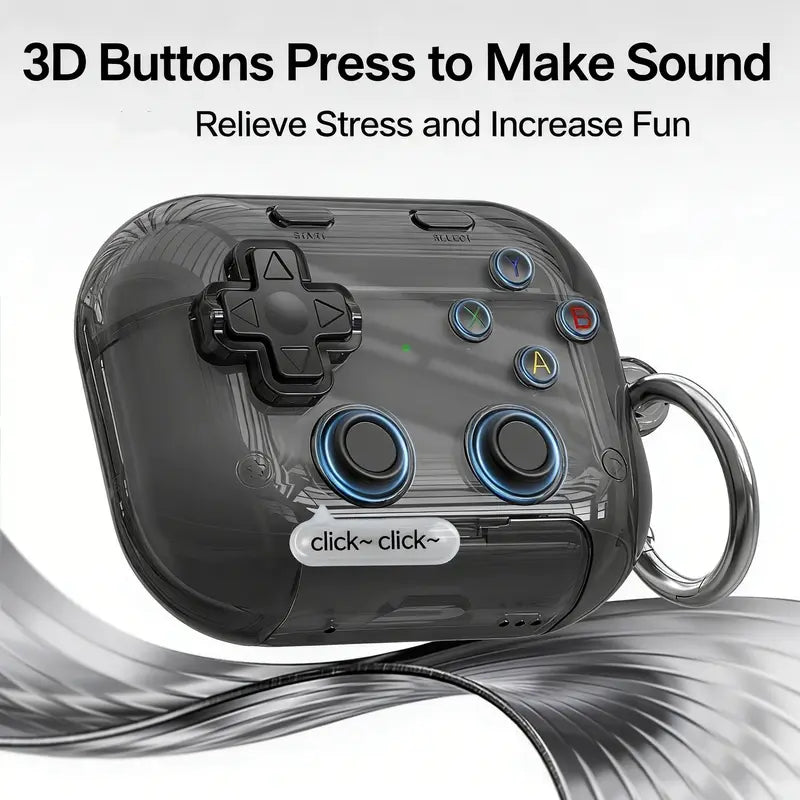 🎧🛡️ Earphone Case for AirPods Pro, with 3D Pressable Button, Safety Lock & Phone Stand