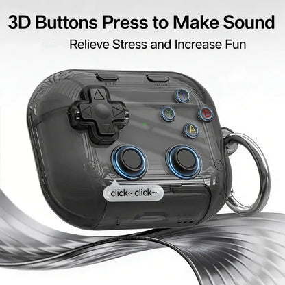 🎧🛡️ Earphone Case for AirPods Pro, with 3D Pressable Button, Safety Lock & Phone Stand