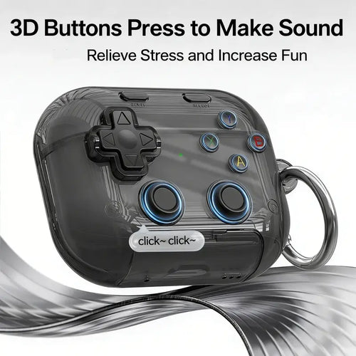 🎧🛡️ Earphone Case for AirPods Pro, with 3D Pressable Button, Safety Lock & Phone Stand