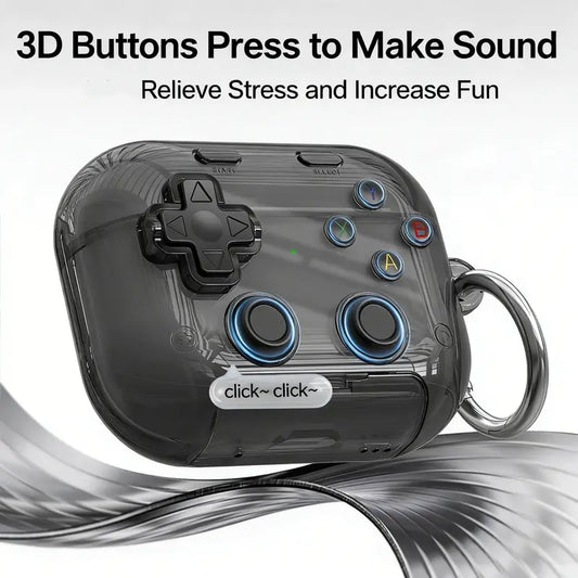 🎧🛡️ Earphone Case for AirPods Pro, with 3D Pressable Button, Safety Lock & Phone Stand