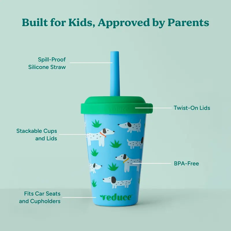 🥤12 oz. Kids' Water Cup Club Party Set – Fun Fruit-Themed Cute Designs