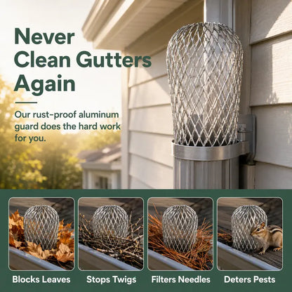 Expandable Flexible Metal Mesh Downspout Drain Guard（3Pcs）