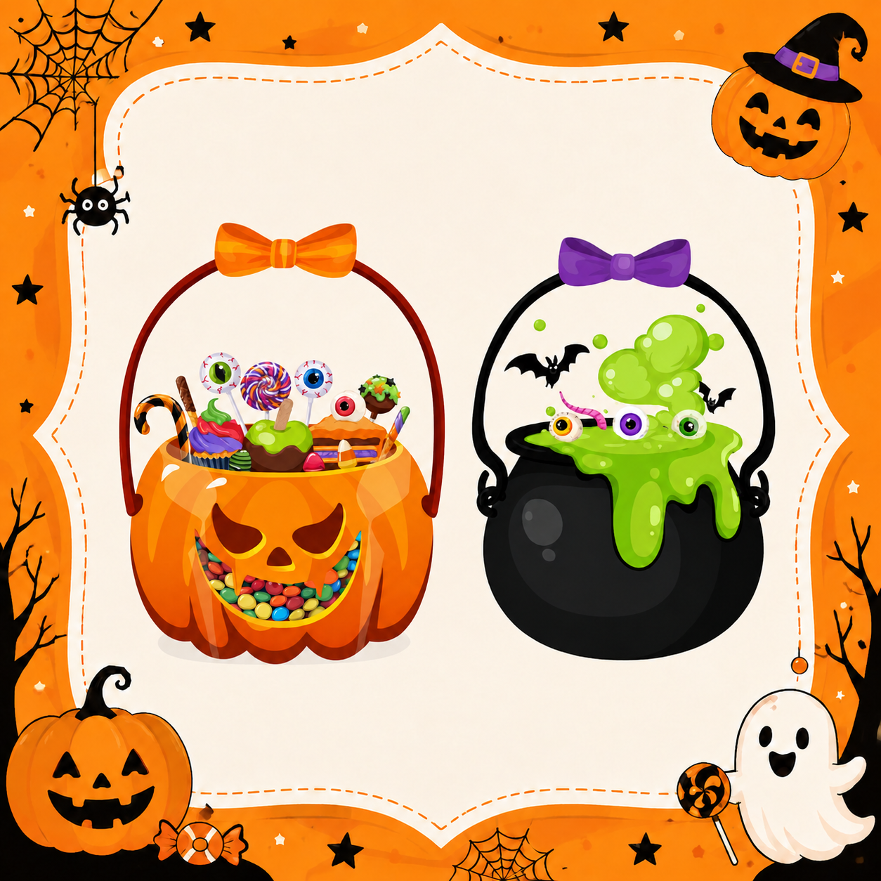 Pumpkin+Green pot