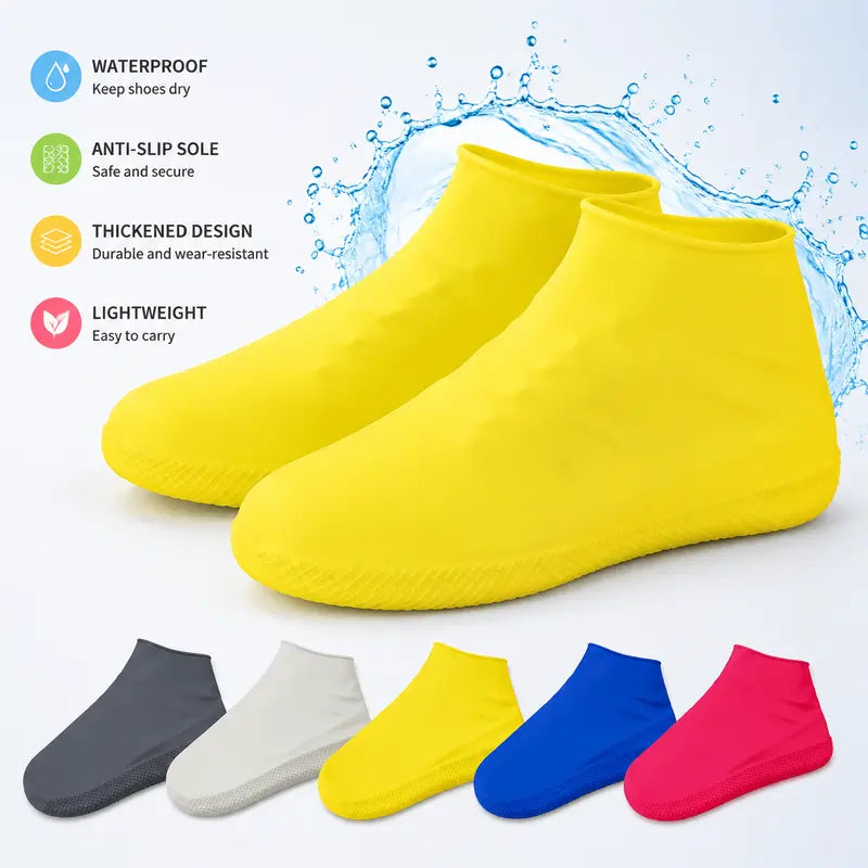 Silicone Rainproof Shoe Covers, Waterproof And Wear-Resistant（A Pair）