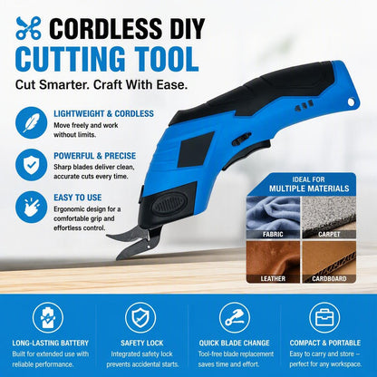 Multi-Purpose Electric Scissors For Cardboard, Fabric, Leather