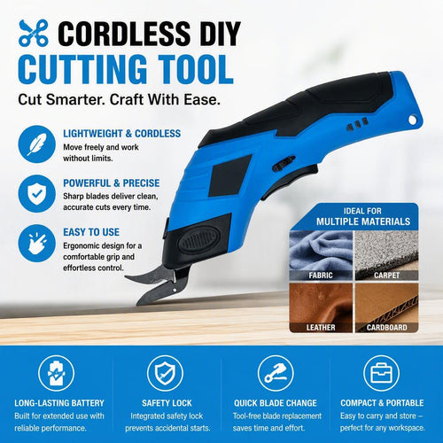 Multi-Purpose Electric Scissors For Cardboard, Fabric, Leather