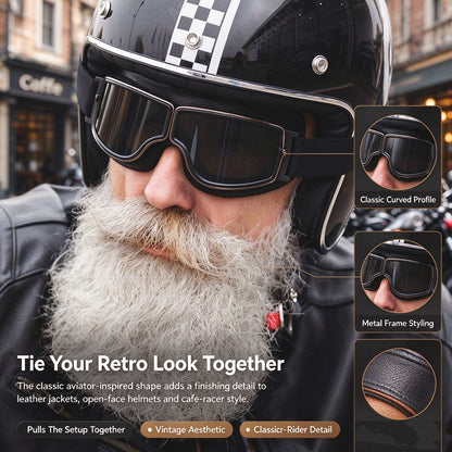 Vintage Windproof Motorcycle Riding Goggles