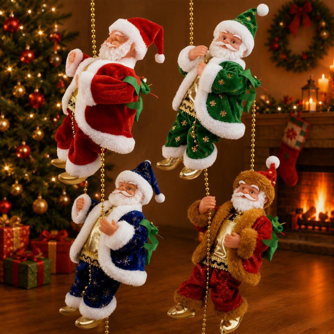 Christmas Gift Climbing Bead Electric Decoration Santa Claus Toy
