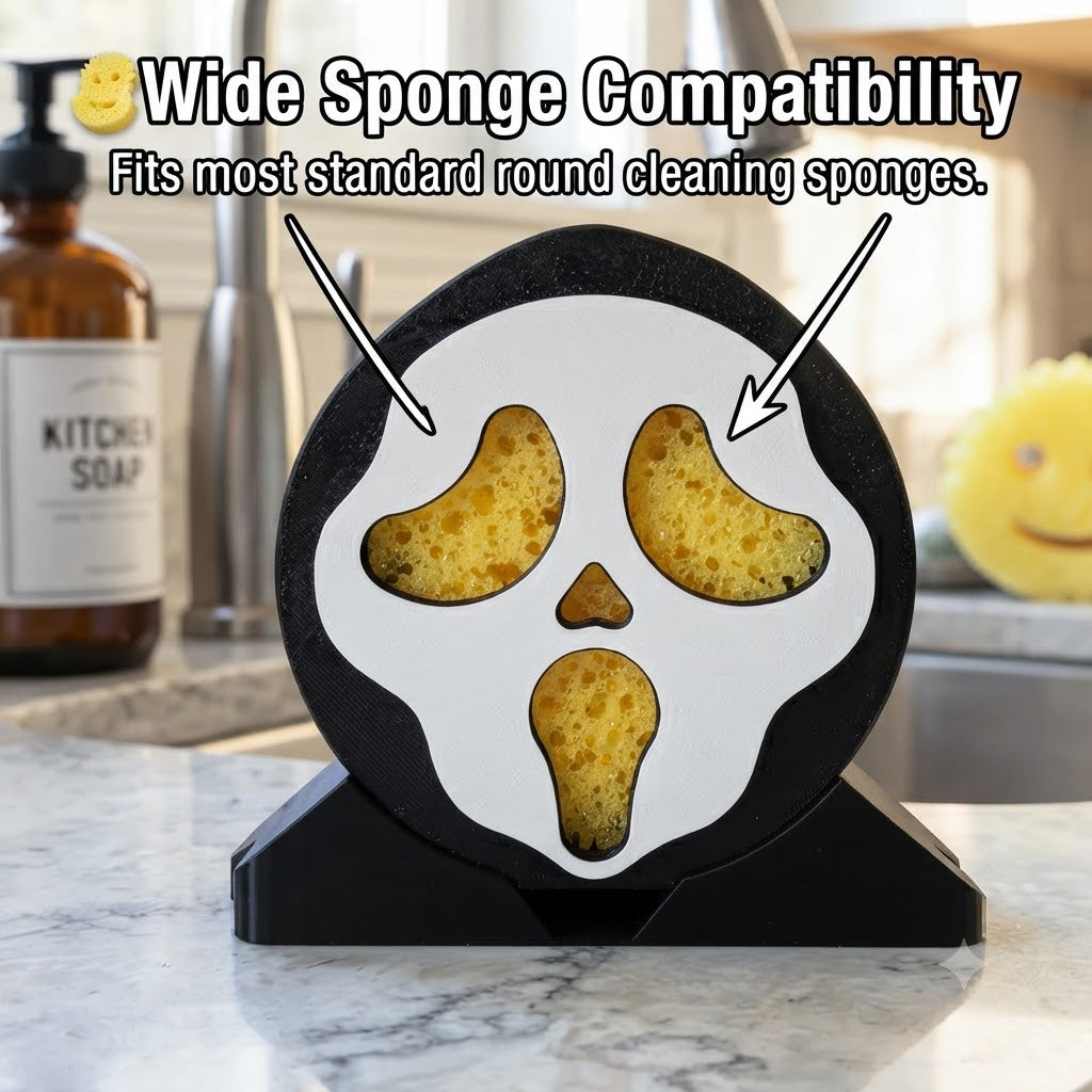 💧👻Screaming Ghost-Shaped Foam Stand (with Drainage Holes)