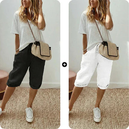 👖 Women's Casual Cotton Linen Capris