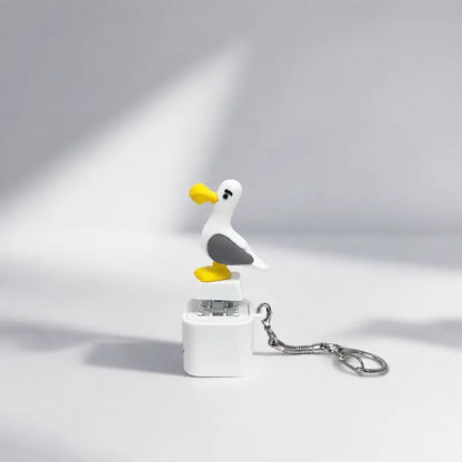 🔊🐦 Seagull MINE! Button Keychain-Real Sound & LED Light