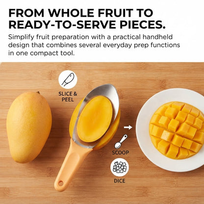 Stainless Steel Multifunctional Peeling Slicing Tool For Mango, Banana, Pineapple, Melon