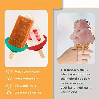 🍦4-piece silicone ice cream stand set - leak-proof cone stand with anti-drip cover