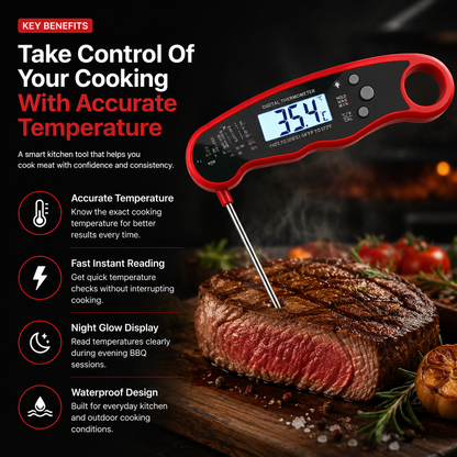 Foldable Multi-functional Thermometer With Arc-shaped Scale