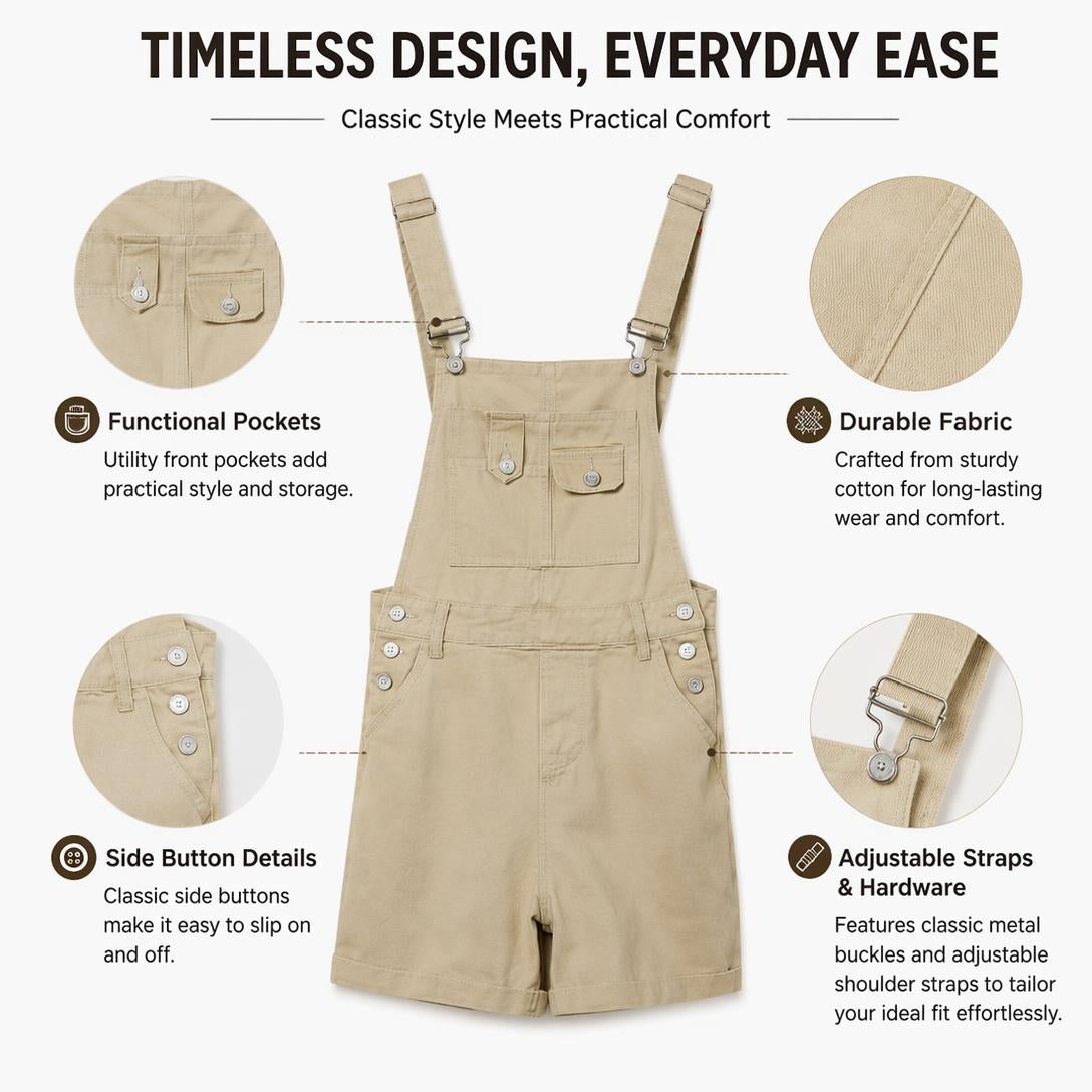 ✨Women's Adjustable Strap Denim Overalls Shorts