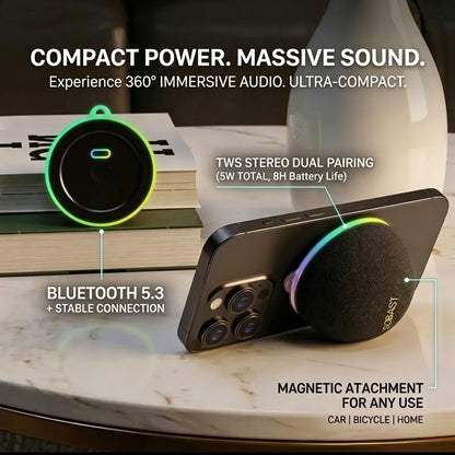 Magnetic Mini Bluetooth Speaker, 2-in-1 Phone Stand