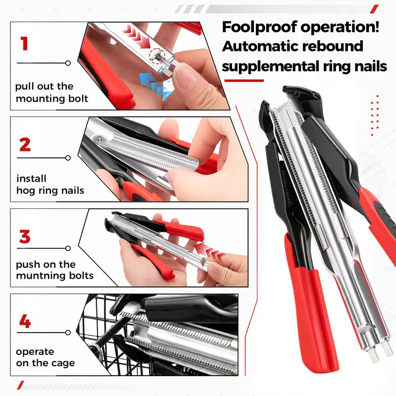 Fencing Plier Staple Gun Cage Clamp for Animal Pet Cages Fencing, Upholstery