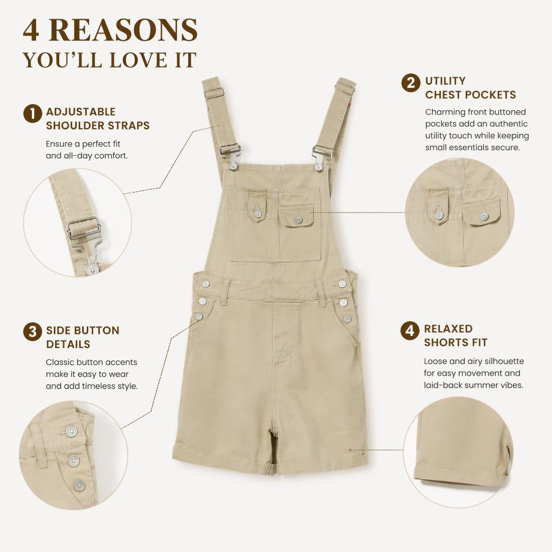 ✨Women's Adjustable Strap Denim Overalls Shorts