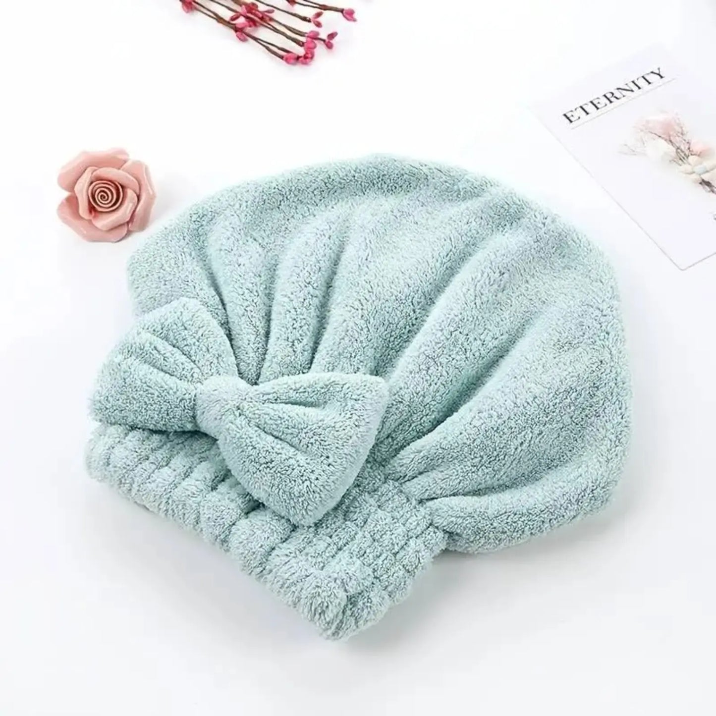 🎀Women's Bow-Decorated Shower Cap and Hair Dryer Cap