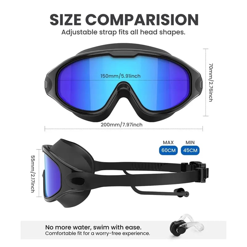 🔥Hot Sale 49% off🌟😎 Swim Goggles with Waterproof Earplugs & Nose Clip