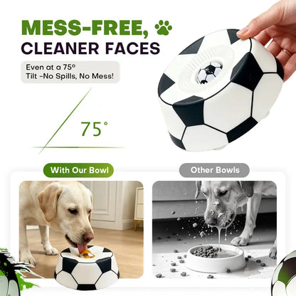 ⚽🐕 Soccer Style Multi purpose dog bowl ,Dog Liquid Slow Feeder,Lick Bowl Mat with Ball