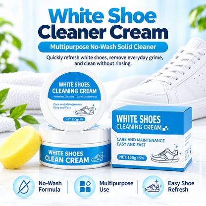 White Shoe Cleaner Cream Multipurpose No-Wash Solid Cleaner