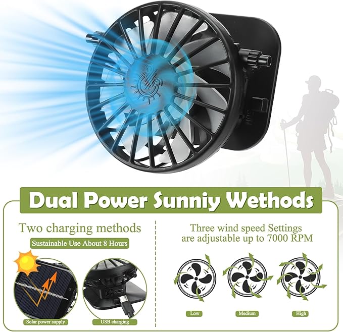 🌞New Solar-Powered Outdoor Cooling Fan Hat