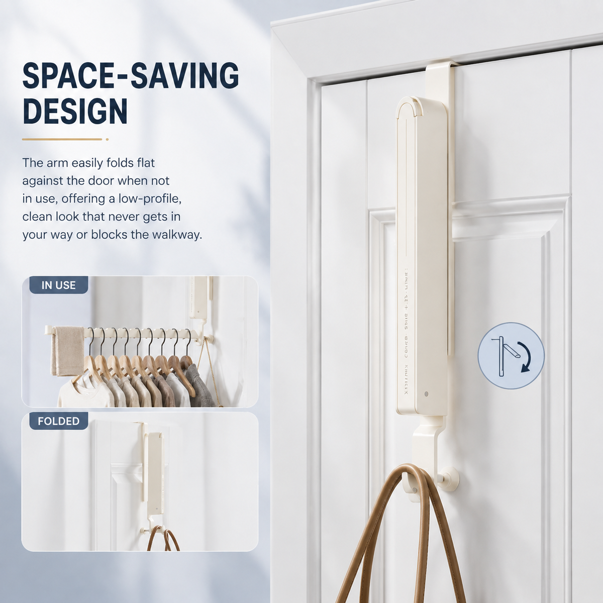 🛠️Retractable and foldable wall hooks - portable clothes rack