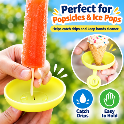 🍦4-piece silicone ice cream stand set - leak-proof cone stand with anti-drip cover