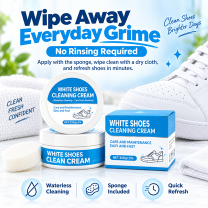 White Shoe Cleaner Cream Multipurpose No-Wash Solid Cleaner