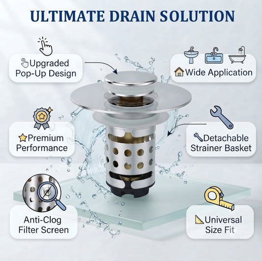 🔧Upgraded bathroom sink drain filter bathroom accessory set